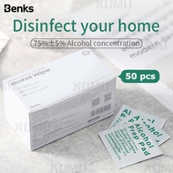 (SG) BENKS 75% Alcohol Wipes/Swabs (50pcs) – Soft and Non-woven Fabric Alcohol Wipe Pad Wet Wipe For Home Offices Schools – Local SG Seller, Fast Delivery!