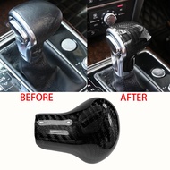 Black Bright Dry Carbon Real Fiber Gear Head Cover Shift Knob Suitable For 12-15 A6 S6 12-16 Q7 13-1