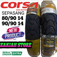 SEPASANG BAN CORSA 80/90 90/90 14 MOTOR BHEAT VARIO