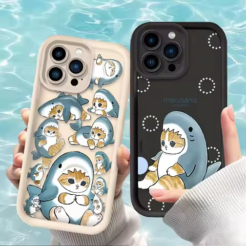 Cartoon Mofusand Cat Phone Case for iPhone 17 Air 16 16E 15 14 13 12 11 Pro Max X XS X S Max XR SE 2
