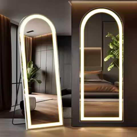 Full Length Mirror with LED Lights, 71x26 Floor Mirror with Dimming amp 3 Color Lighting, Led Mirror