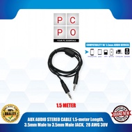 AUX AUDIO STEREO CABLE 1.5-meter Length, 3.5mm Male to 3.5mm Male JACK, 28 AWG 30V