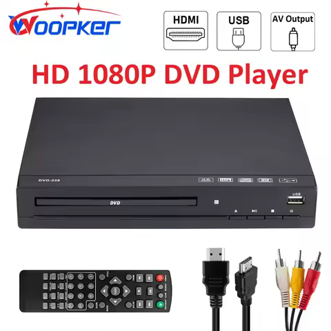 WOOPKER DVD Player M238 HD 1080P Disc Player with Remote Control Support USB MP3 MP4 Home DVD Player