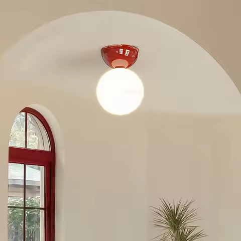 Bauhaus Dome Ceiling Lamp Corridor Medieval Cloakroom Ceiling Light Simple Cream Series Home Decorat