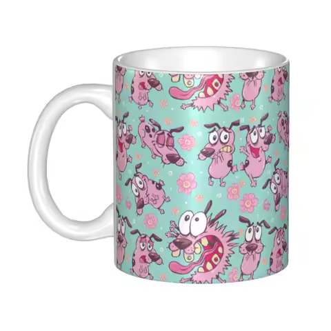 Customized C-Courage The Cowardly Dog Mug DIY Ceramic Milk Tea Coffee Cup