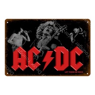 MINISHOW วงดนตรีร็อคศิลปะบนผนัง ACDC วงดนตรีวินเทจป้ายโลหะ AC DC ดนตรีคลับป้ายบาร์คาเฟ่ผับตกแต่งคาสิ