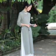 Modified Ao Dai Style Mid-length Dress