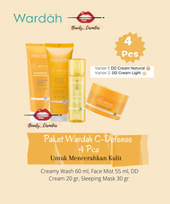 Paket Wardah C-Defense 4 pcs ( Creamy Wash 60ml + Face Mist 55ml + DD Cream 20gr + Sleeping Mask 30g