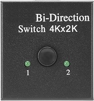 ABS HDMI Splitter, Converter Bi‑Directional HDMI Switch​, 1 Input 2 Bi‑Direction Splitter Video Output Adapter for HDMI Adapter(black)
