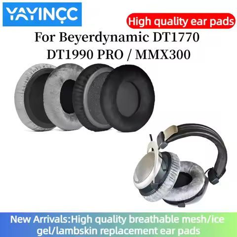YAYINCC Replacement Ear Pads For Beyerdynamic DT1770 DT1990 PRO / MMX300 Headphones Ear Cushions, He