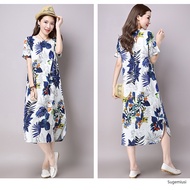Maternity Dress:Pregnant Women Plus Size Short Sleeved Floral Loose Maxi | Seluar Mengandung Muslima