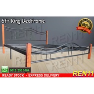 3v AL960 - 6' King Bed frame - metal + wood