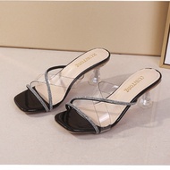 Guốc cao gót hình nón 6p quai trong xoàn chéo hông G04