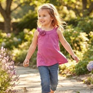 Crazy8 Rosette Tank Lilac Purple 4Y 5Y 6Y s4kph top tee shirt tshirt t-shirt sleeveless girl