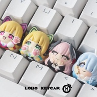New Blue Archive Theme Keycaps Resin Layered Drip Gel Design Mechanical Keyboards Customied Art Peri