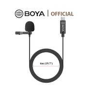 ~ BOYA BY-M3 Type-C Lavalier Lapel Microphone Clip-on Mic for Smartphones USB-C Android Tablet Laptop Devices YouTube Video Recording with 6m Cable Plug and Play