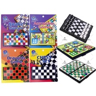 【Hantar Cepat】 Mini Pocket Magnetic Game Set/Chess/Draughts/Snake/Aeroplane