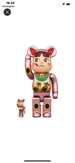 Medicom Bearbrick 不二家牛奶妹 招財貓 金運 小判 桃金 100% & 400%