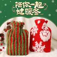 Christmas Christmas Christmas Hot Water Bottle Water Injection Warm Plush Hot Water Bottle Thickened
