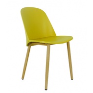 Meymey_Mall Pulito เก้าอี้พลาสติกขาเหล็ก PP-699B-Y03 ขนาด 55.5x46x80.5ซม. สีเหลือง ถูกจริง