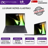 LG GRAM 14Z90S-G.AD78A3 BLACK (NEW 14th GEN INTEL ULTRA 7/ 32GB/1TB /14"WUXGA+16:10 IPS W11H)2YEARS 