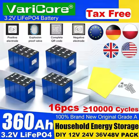 16pcs 3.2v 360Ah 320Ah 340Ah 280Ah 105Ah Lifepo4 Rechargeable Battery Lithium Iron Phosphate Solar 1