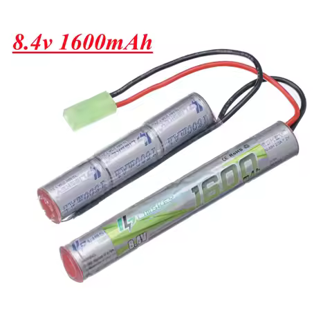 2/3A 8.4v 1600mAh Butterfly Nunchuck NIMH Battery Pack with Mini Tamiya Connector for Airsoft Guns M