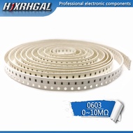 5000 Pcs 0603 SMD 1/8W chip resistor resistors 0 ohm ~ 10M ohm 0R 1K 4.7K 4K7 10K 100K hjxrhgal