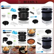 blesiya 12PC 8 Inch Air Fryer Accs Kits 4.2QT-6.8QT Deep Fryer Pizza Pan Skewers Rack