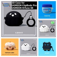 Earbuds Case for UGREEN ClipBuds Pro Silicone 3D Cartoon Luminous Ghost Cartoon UGREEN HiTune S8 Pro