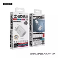 WK Design WP-U56 Dual USB Port Adapter Charger 2.0A MAXSPEED USB Charger