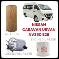 NISSAN CARAVAN URVAN E26 NV350 2.5D ENGINE OIL FILTER ENGINE AIR FILTER DIESEL FUEL FILTER DIESEL FI