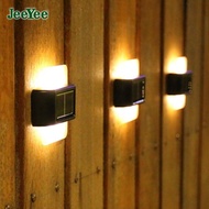 JeeYee Solar LED Wall Lamp IP65 Waterproof Outdoor Solar Power Wall Light Surface Mounted Cube LED G