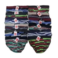 6/12Pcs cotton spandex stripe Brief Men's Brief stripe