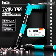 Kuwo Concrete Nail Gun Kit with 220pcs Nails 5 Speed Adjustable Manual Steel Nail Gun Wall Fastening