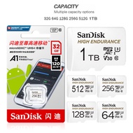 Memory card 32GB 64GB 128GB 256GB 512GB 1TB High Endurance Micro SD Card for Dashcam and Loop Recording with SD Adapter