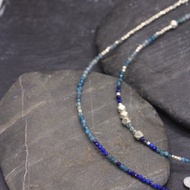 黃玉，天青石和銀帶可調鏈帶（B0083）