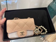 Chanel 22s VIP櫻花粉紅 珍珠小廢包