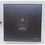 SIMON E6 BLACK DOFF MATT BLACK OUTLET DATA CAT 6/