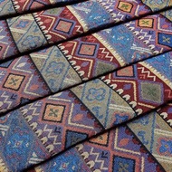 Multi-color Tribal Fabric Thai Woven Fabric Craft Supplies Textile 1/2 yard