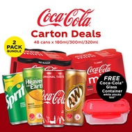[COKE CARTON DEALS] 48 Cans Coca-Cola Classic/Less Sugar/Zero Mini Drinks + FREE GLASS CONTAINER