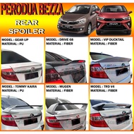 PERODUA BEZZA 2016-2022 REAR TRUNK SPOILER DUCKTAIL GLASS SPOILER (GEAR UP,MG,TRD,DRIVE68,GALAXY,TYP