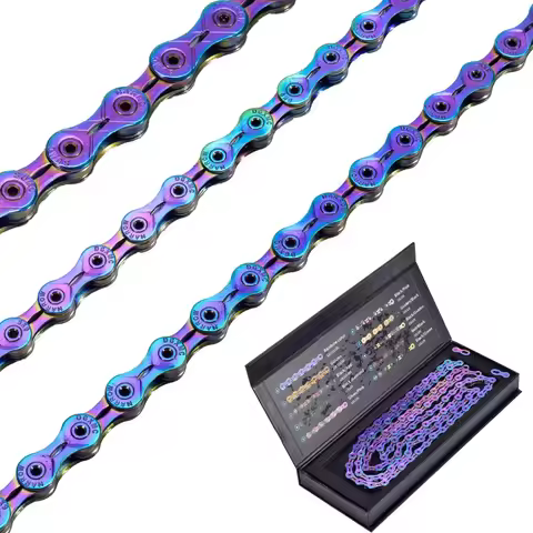 SUMC 9 10 11 12 Speed SLR Bicycle Chain MTB Mountain Road Bike chain Full Hollow Rainbow Chain For S