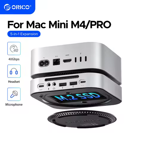 ORICO MiniLink USB HUB Docking Station for Mac Mini M4 M4 pro 40Gbps USB-A/C Ports M.2 NVMe SSD 8TB 