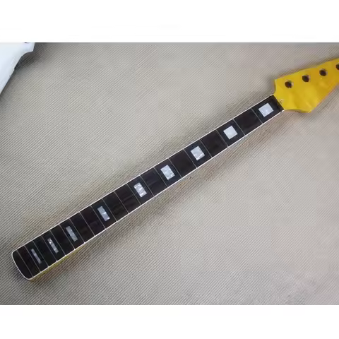 20Frets Maple Electric bass Guitar Neck Rosewood Fingeboard Yellow Paint Guitarra Musical Instrument