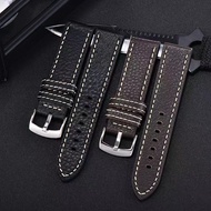 2024 Genuine Leather (double-sided First-layer Cowhide) Watch Strap, Unisex, High Quality, Anti-sweat, Breathable, Super Soft Leather Retro