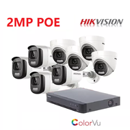Hotdeal ( Full Set With Camera ) 4 / 8 Channel Hikvision 2MP ColorVu POE CCTV System - Hikvision Col