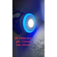 3+3 LED CEILING light with S-shaped border, 3 MODES with blue border