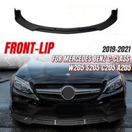 For Mercedes Benz C-Class 2019-2021 W205 S205 C205 A205 Matte Black Front Bumper Lip Spoiler Car Sty