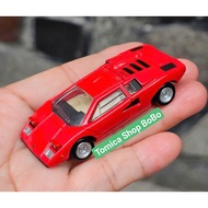 Xe mô hình Tomica - Xe Lambor Countach LP400 (Xe Premium - tỉ lệ 1/61) màu đỏ mở được đèn và cốp sa